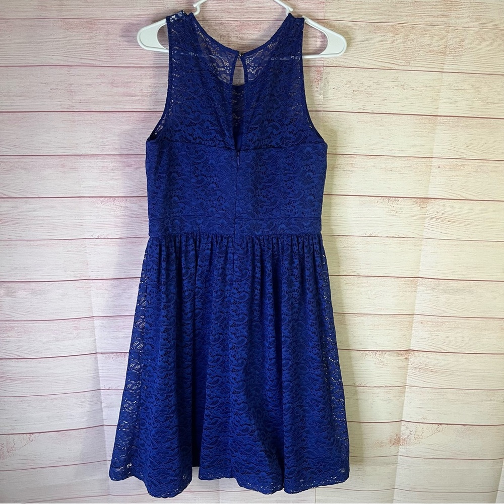 Jessica Simpson Royal Blue Lace Overlay Dress Size 12 - Picture 13 of 13